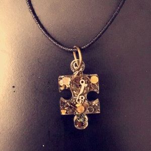 Orgone Pendant - Steampunk Puzzle Piece Gold Gears